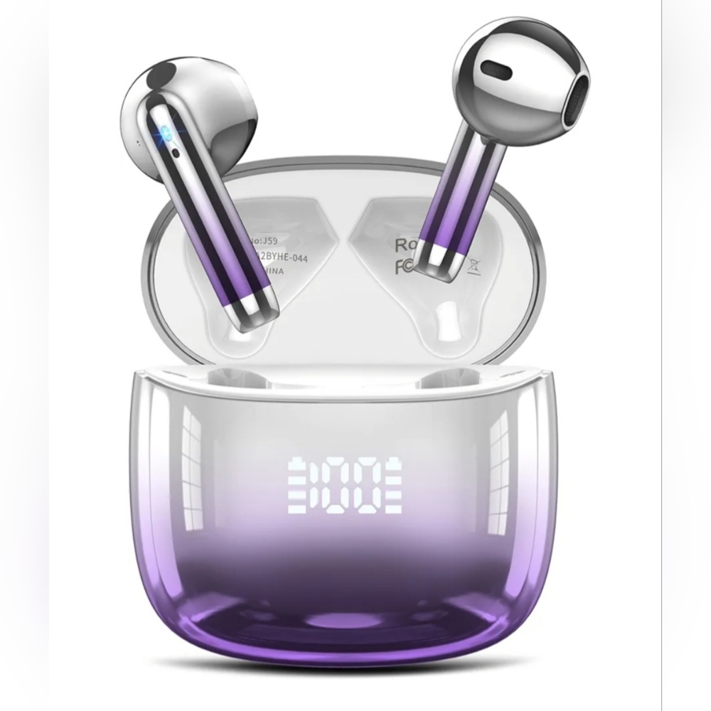 Purple Wireless Earbuds with Case